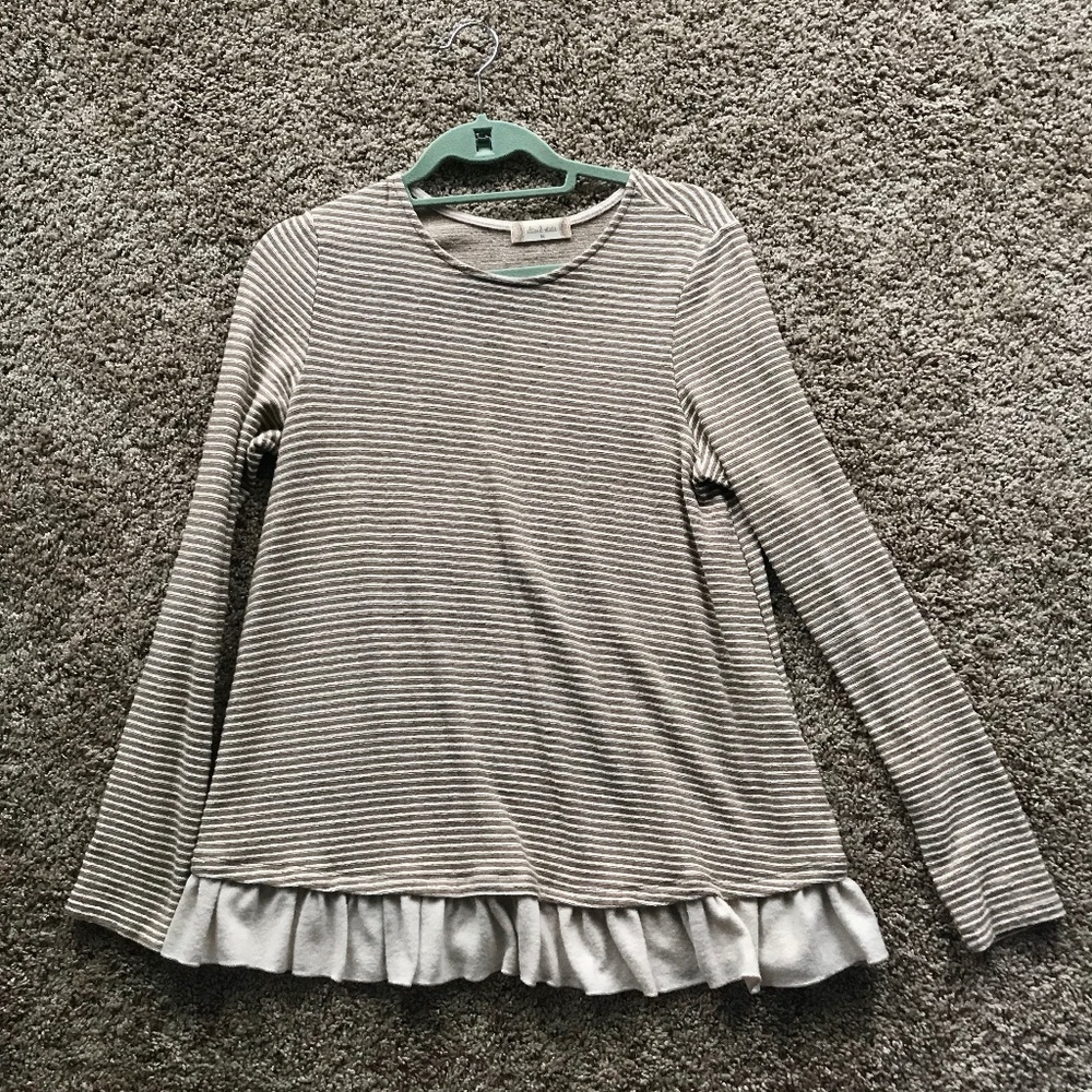 Altar'd State Long Sleeve Ruffle Tee